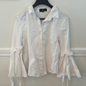 Studio EY White Tie-Sleeve Blouse – Size XL